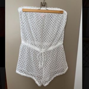 White lace bathing suit cover-up
